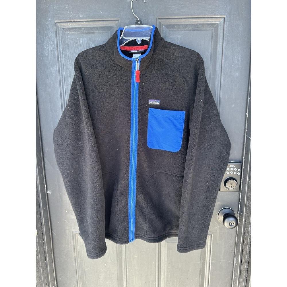 Patagonia Jacket Adult M Black‎ Karstens Synchilla Fleece Sweater 25675 Mens